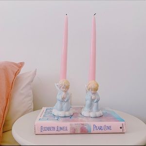 SOLD- Set of Two Angel Candle Holders